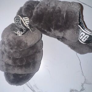 UGG Plush Charcoal Slippers